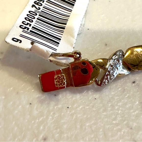 NWT Sterling Silver .925 Vermeil Gold Bracelet- “XO” design - silver accents - Picture 12 of 13